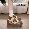 Zapatos de Entrenamiento Gruesos Estilo Alemán para Mujer Otoño/Invierno 2026, Zapatos de Lona con Cordones, Zapatos Deportivos Casuales, Zapatos de Algodón con Forro de Felpa