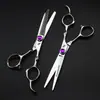 Tesoura de Cabeleireiro Roxo 6.0 Polegadas Tipo Parafuso com Cabo Semi-Bambu, Tesoura de Corte de Cabelo, Tesoura Reta, Tesoura de Franja, Tesoura Desbastadora