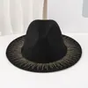 Sombrero Nupcial Europeo y Americano Nuevo Estilo Ala Ancha Estampado Dorado Ante Sombrero de Fieltro de Ala Ancha Moda Corazón de Melocotón Sombrero de Vaquero