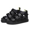 Sandalias de verano europeas y americanas para mujer, zapatos de playa informales con hebilla, suela gruesa, planas, de talla grande, 2023