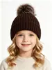 Gorro de punto transfronterizo de Amazon, gorro de otoño e invierno, gorro de lana a rayas para niños, gorro con pompón, engrosado, cálido y a prueba de viento