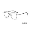 Estilo Universitario Multilado Retro Aleación Marco Completo Lentes Transparentes Marco de Gafas Espejo de Bambú Galvanoplastia al Vacío Antioxidante Gafas Venta al por Mayor