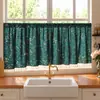 Série Floral Francesa Barra de Bolso Sem Furo Cortina Curta Janela Pequena de Cozinha Estampa Floral Meia Cortina Barra Retrátil Cortina Simples para Café