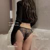 Ropa interior sexy sexy encaje jacquard transparente sexy cintura baja bordado malla ultradelgada calzones de dama