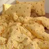 Juego de Cuatro Piezas de Gasa de Algodón de Doble Capa Grado Materno e Infantil, Funda de Edredón de Gasa de Algodón Puro, Sábana de Algodón Puro Juego de Tres Piezas para Dormitorio