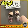 Lindas pantuflas de peluche de gato de dibujos animados para mujer 2026 otoño e invierno con suela gruesa, que aumentan la altura, antideslizantes, estilo girly, tipo chancla