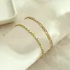 Conjunto de Pulseiras Cubanas de Contas Redondas Planas de Camada Dupla Novo Nicho Europeu e Americano Joias Estilo Leve de Luxo Atacado