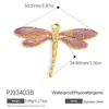 Accesorios de Joyería de Acero Inoxidable Transfronterizos, Colgante Impermeable de Mariposa Ojo del Diablo Libélula Fruta Esmalte Colorido Incrustado con Diamante