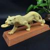 Todo o caminho Leopardo cabelo folheto buxo madeira casa escultura ornamentos longo 21 alto 9 artesanato fábrica fornecimento