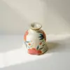 Taza de Cerámica Antigua con Esmalte de Caramelo y Flor de Durazno Pintada a Mano Taza de Té para el Hogar con Pie Alto y Diseño Floral Taza Individual