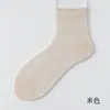 Meias Femininas de Seda com Renda, Sem Costura, Finas, Respiráveis, Antibacterianas, Brancas, Meias de Verão Meia-Panturrilha