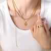 Diseño Nicho Accesorios Spice Girl Europeo y Americano ins Estilo Frío Borla Diamante Redondo Colgante de Marca Collar Apilado para Mujer P658