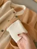 Cardigan de Tricô Falso Duas Peças com Temperamento Macio e Grudado para Mulheres Gola Redonda Solto Emagrecedor Tricô Super Clareador Suéter Casaco Outono Inverno