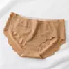 Ropa interior de encaje de cadera de durazno para mujer, entrepierna de seda de morera, sexy, transpirable, de cintura media, una pieza, sin costuras, ropa interior para niña