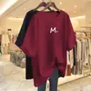 2026 Nuevo Estilo de Longitud Media Holgada Tallas Grandes Casual Mamá Juvenil Versátil Camiseta de Manga Corta de Verano para Mujer