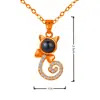 Versão coreana do colar de memória de amor mais vendido corrente de clavícula feminina banhada a prata 925 100 idiomas Eu te amo pingente de gato