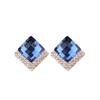 Brincos de pino de prata, pino de diamante com brincos de esmalte de gota de diamante, design de estilo coreano, estrela, mang, estrela, brincos de diamante completos, brincos de diamante geométricos