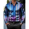 Camisa Glossy Manga Longa Estilo Vintage Masculina Estampa Digital 3D Transfronteiriça AliExpress Amazon