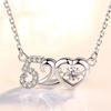 520 colar feminino sterling prata clavícula corrente eu te amo personalidade coração batendo TikTok pingente simples 925 joias de prata