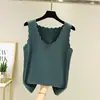 Nuevo Chaleco de Terciopelo Sin Marca para Otoño e Invierno, Cuello en V para Mujer, Engrosado, Interior de Doble Cara, Cálido, Camisola Base
