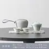Juego de Té de Cerámica para Viaje al Aire Libre Portátil Juego de Tazas Rápidas Una Tetera Dos Tazas Estilo Hogareño de Camping Juego de Té Kung Fu para una Persona