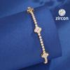Moda Coreana Micro-incrustado Zircônia Super Brilhante Flor Pulseira Feminina Estilo Levemente Luxuoso Nova Pulseira Versátil Origem Fábrica