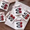Nuevo Estilo Coreano Niños Ropa de Principios de Otoño Angora Rojo Corazón de Melocotón Pinza para el Cabello para Niñas y Padres, Sencilla Flor Lazo Lateral