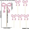 Nueva Decoración para Pastel del Día de San Valentín Chino Inserto Accesorios de Decoración para Bodas Fiestas Lentejuelas Moño Inserto para Pastel