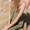 Liquidación de Vestido de Verano Versátil para Mujer con Tirantes, Tela de Algodón de Doble Capa, Estilo Vacacional, Vestido Único