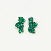 Brincos Femininos Irregulares em Forma de Pétala Retrô, Brincos com Pingente de Flor de Liga Metálica Personalizados, Brincos de Alta Qualidade
