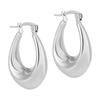 Venta caliente transfronteriza, pendientes huecos de acero inoxidable de nicho europeo y americano para mujer, joyería de moda de acero de titanio de lujo ligero de alta calidad