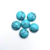 Acessórios de Joalheria Turquesa Sintética Cabochão Redondo Patch de Fundo Duplo Plano Contas Soltas Ornamentos de Cobre Estátua de Buda Pedra Solta Incrustada