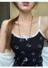 Contraste Cor Diversão Desenho Animado Estampado Camisola Feminina 2025 Primavera Novo Estilo Menina Quente Slim-fit Slim-fit Top Interno