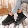 Comercio exterior talla extra botas de nieve de suela gruesa mujer 2025 invierno nuevo forradas de felpa gruesas cálidas botas de nieve casuales para mujer Joker