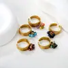 Diseño de Nicho Transfronterizo Acero Inoxidable Borla Mariposa Anillo Abierto Ajustable Chapado en Oro de 18K Moda Anillo Personalizado
