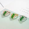 Anillo de Jaspe de Jade de Hotan Anillo para Mujer Anillo de Jade con Diamante Anillo Verde Huevo de Pato Anillo Nuevo Estilo 2022