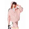 2026 Novo Cardigan Jaqueta com Zíper e Três Listras Estilo Coreano para Mulheres, Caimento Solto, Conjunto Esportivo Casual com Capuz para Proteção Solar