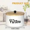 Caixa de Armazenamento de Papel de Filtro de Café de Madeira, Caixa de Armazenamento Redonda de Madeira para Sachês de Chá e Grãos de Café, Caixa de Armazenamento para Embalagem de Papel de Filtro de Café