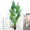 Maceta de planta verde artificial Decoración de plátano de planta artificial nórdica hoja de tortuga estilo ins sala de estar decoración interior grande