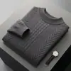 Nuevo Suéter de Lana para Hombre Otoño/Invierno 2024, Lana Pura, Engrosado, Cuello Alto, Suéter de Punto Jacquard, Transfronterizo