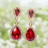 Joyería Coreana de Moda Nuevos Pendientes Largos de Cristal Brillante Forma de Gota de Agua para Novia para Mujeres con Pendientes Exagerados con Estilo y de Moda