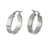 Conjunto de Brincos Argola em Aço Titânio Estilo Europeu e Americano Qualidade Transfronteiriça Design de Nicho Zircônia Dourado Pedra Gravada em CNC Anel