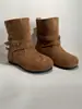 Botas para Niña 2026 Estilo Nuevo Invierno con Felpa Adentro Gruesas Botines Cortos Cálidos para Bebé Botas de Nieve para Niña Zapatos Grandes de Algodón para Niños