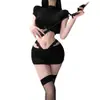 Lencería Juguetona con Tema Naranja Nuevo Modelo Secretaria de Abstinencia Ol Falda Bodycon Uniforme de Deseo Puro Seductor Burlón Conjunto de No Remoción 9106