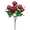 Flores Artificiales Nuevas con 5 Cabezas, Rosas Pastorales para Decoración de Sala de Estar y Mesa de Comedor, Flores de Seda, Decoración del Hogar Fresca y Sencilla