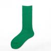 Calcetines finos de doble aguja apilables verticales 18 Nuevos calcetines de tubo medio de color sólido Calcetines de algodón para mujer japoneses Calcetines de estudiante