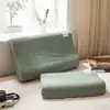 Funda de almohada de algodón lavado clase a con látex, funda de almohada individual de látex, algodón puro 60X40, almohada de espuma viscoelástica de goma 50X3