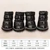 Zapatos para Perro Estilo Otoño e Invierno Antideslizantes Resistentes al Desgaste Zapatos para Cachorro Teddy Cálidos a Prueba de Frío Botas de Nieve para Mascota Juego de 4
