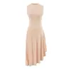 Vestido Longo de Malha Plissada Sem Mangas de Alto Padrão Francês Feminino Verão Novo Emagrecedor Irregular Temperamento