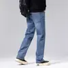 Moda popular para hombre / Nueva colección Primavera/Otoño 2026: pantalones de mezclilla elásticos para hombre, tiro medio a alto, ligeros, estilo casual de negocios, corte ajustado, versátiles